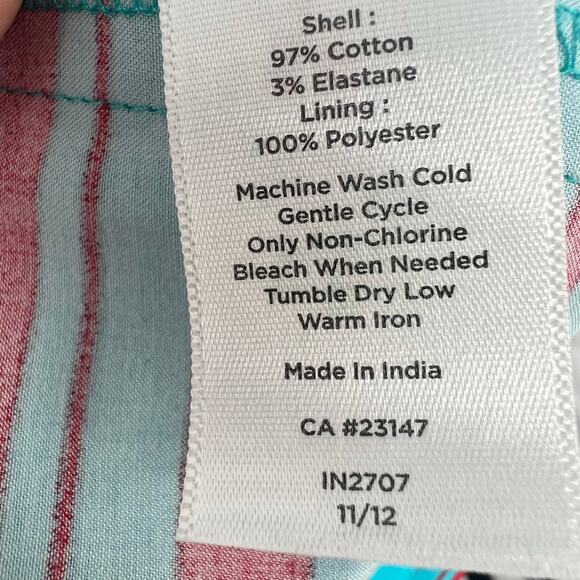 Talbots Aqua Blue & Red Sleeveless Dress 10P - Picture 4 of 7